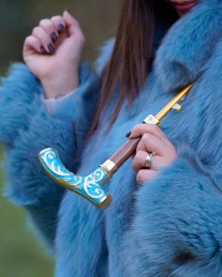 Ombrello azzurro fine ed elegante