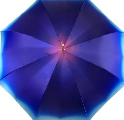 Ombrello azzurro sfumato, stampa margherite