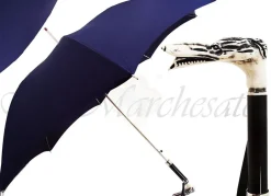 Ombrello blu da uomo con cane antichizzato