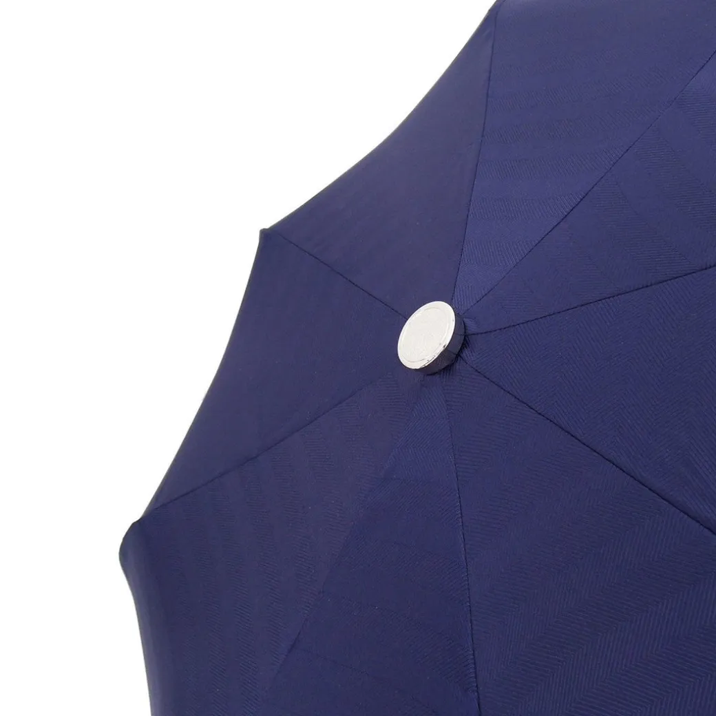Ombrello blu da uomo con manico in Bamboo