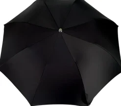 Ombrello classico da uomo nero - Manico in legno Bamboo