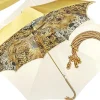 Ombrello con impugnatura pavone e cristalli smeraldo