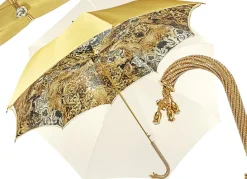 Ombrello con impugnatura pavone e cristalli smeraldo