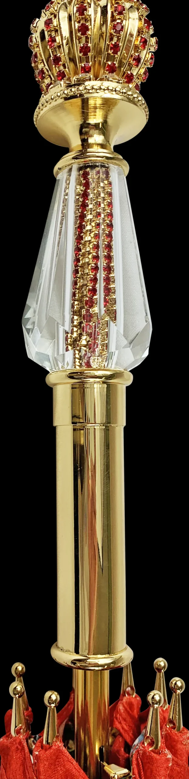 Ombrello con impugnatura pavone e cristalli smeraldo