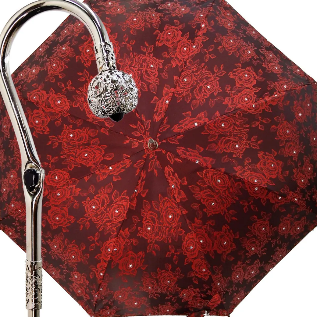 Ombrello con rose Rosse e cristalli Swarovksi