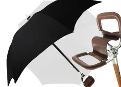 Ombrello con seduta foderata in pelle