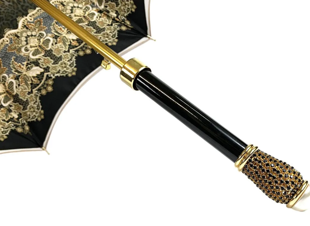 Ombrello con stampa leopardata, doppio tessuto