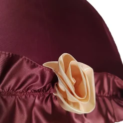 Ombrello con volant e rose bordeaux