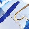 Ombrello da donna blu - Cristalli Swarovski - Ombrelli con cristalli a doppio panno