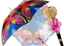 Ombrello da donna fatto a mano meraviglioso - esclusivo design multico