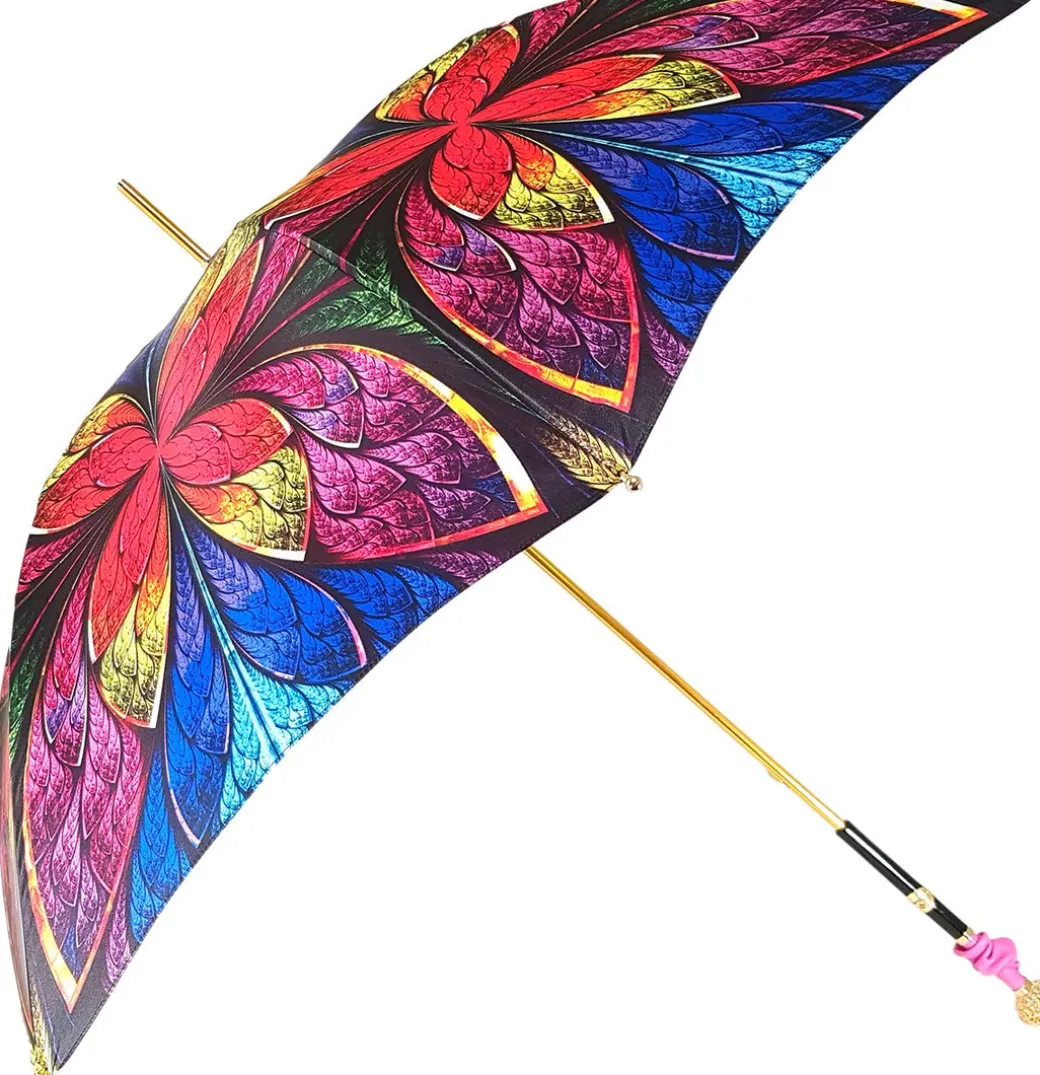 Ombrello da donna fatto a mano meraviglioso - esclusivo design multico