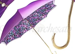 Ombrello da Donna Viola con Fiore Turchese