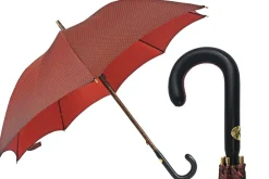 Ombrello da uomo classico con maniglia in pelle