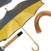 Ombrello da uomo classico a righe - Tessuto interno in raso giallo