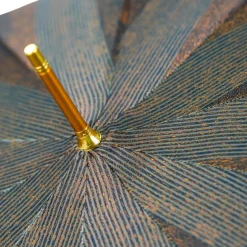 Ombrello da uomo elegante con manico in pelle di struzzo arancione
