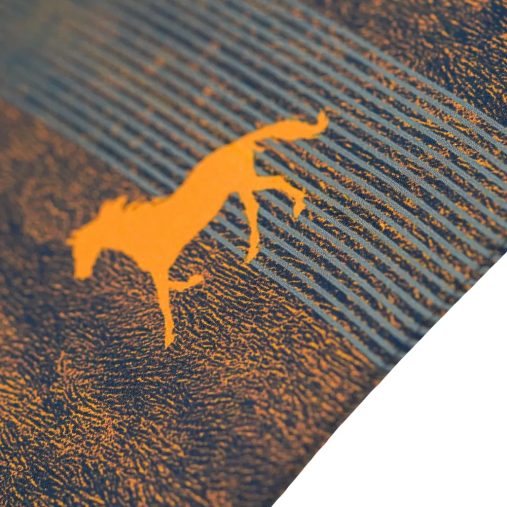 Ombrello da uomo elegante con manico in pelle di struzzo arancione