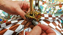 Ombrello doppio baldacchino da donna - progettato da "il Marchesato" in stile egiziano