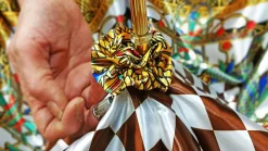 Ombrello doppio baldacchino da donna - progettato da "il Marchesato" in stile egiziano