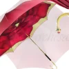 Ombrello Doppio tessuto con Rosa rossa interna - impugnatura dorata co