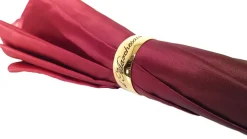Ombrello Doppio tessuto con Rosa rossa interna - impugnatura dorata co