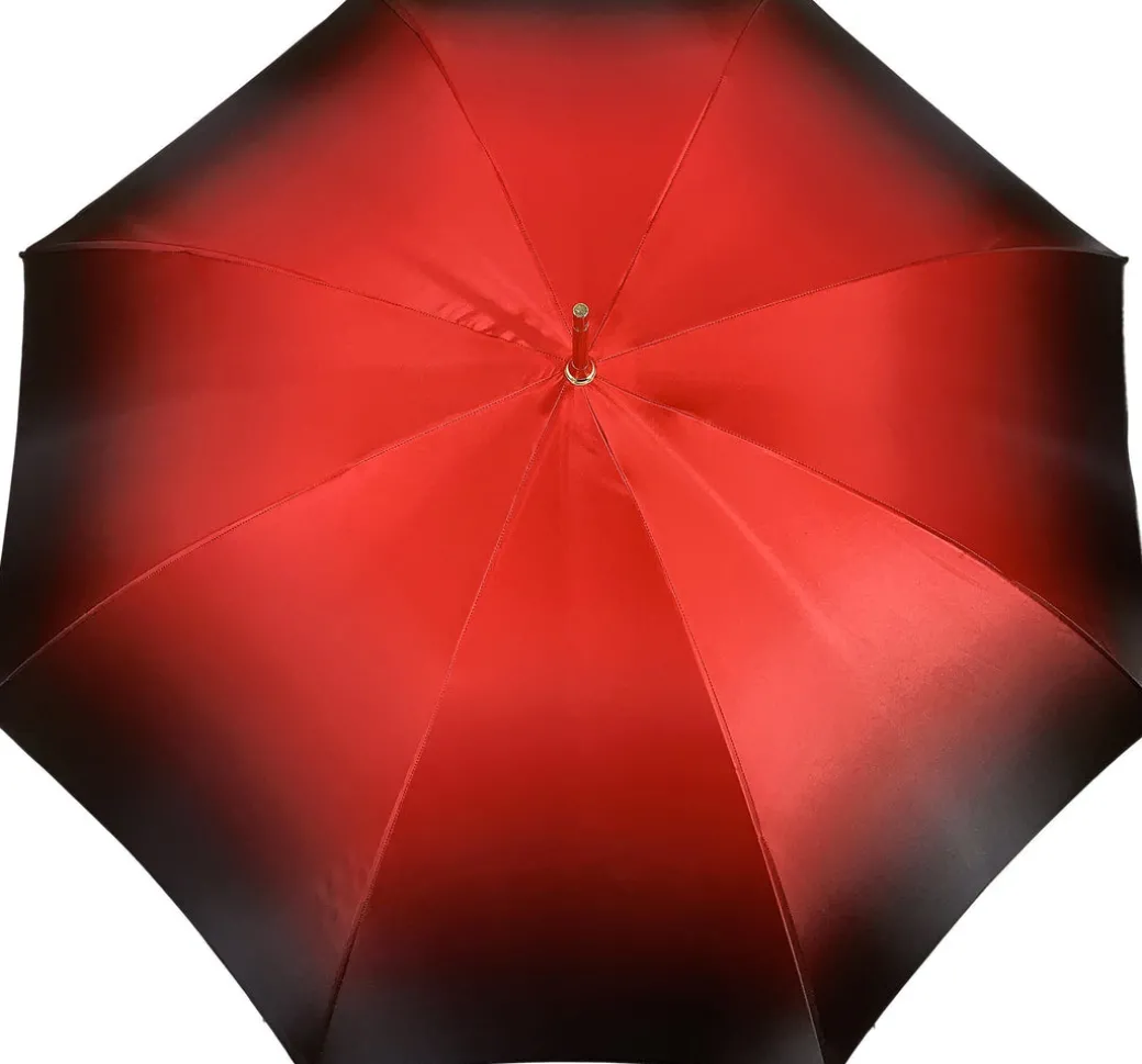 Ombrello doppio tessuto rosso da donna