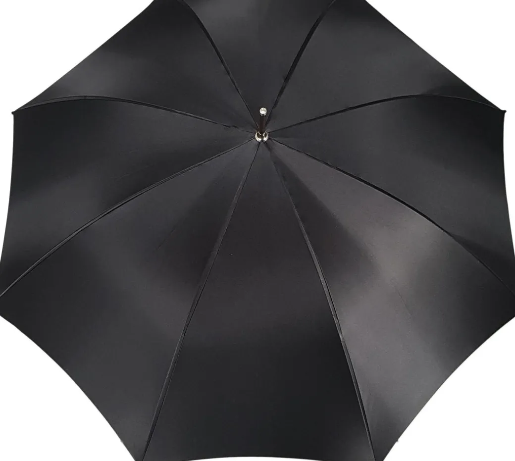 Ombrello elegante Con Doppio Strato In Raso Nero