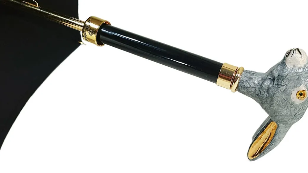 Ombrello elegante Con Doppio Strato In Raso Nero