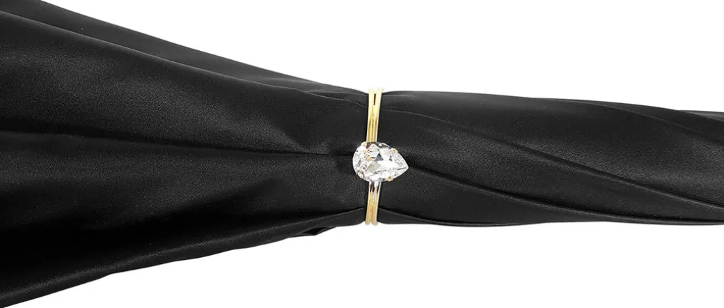 Ombrello elegante Con Doppio Strato In Raso Nero