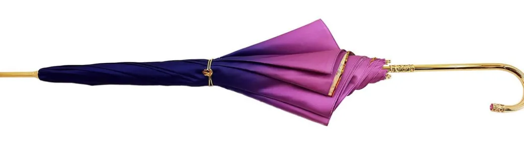 Ombrello estroverso Fuchsia e viola con corone