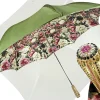 Ombrello fatto a mano - Design fiorito in colore oliva