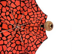 Ombrello fatto a mano con Sfera decorata con cristalli rossi