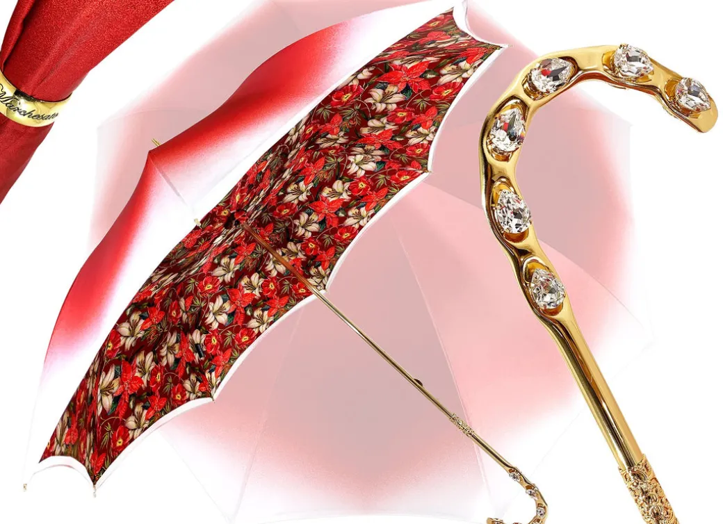 Ombrello floreale Rosso Marchesato