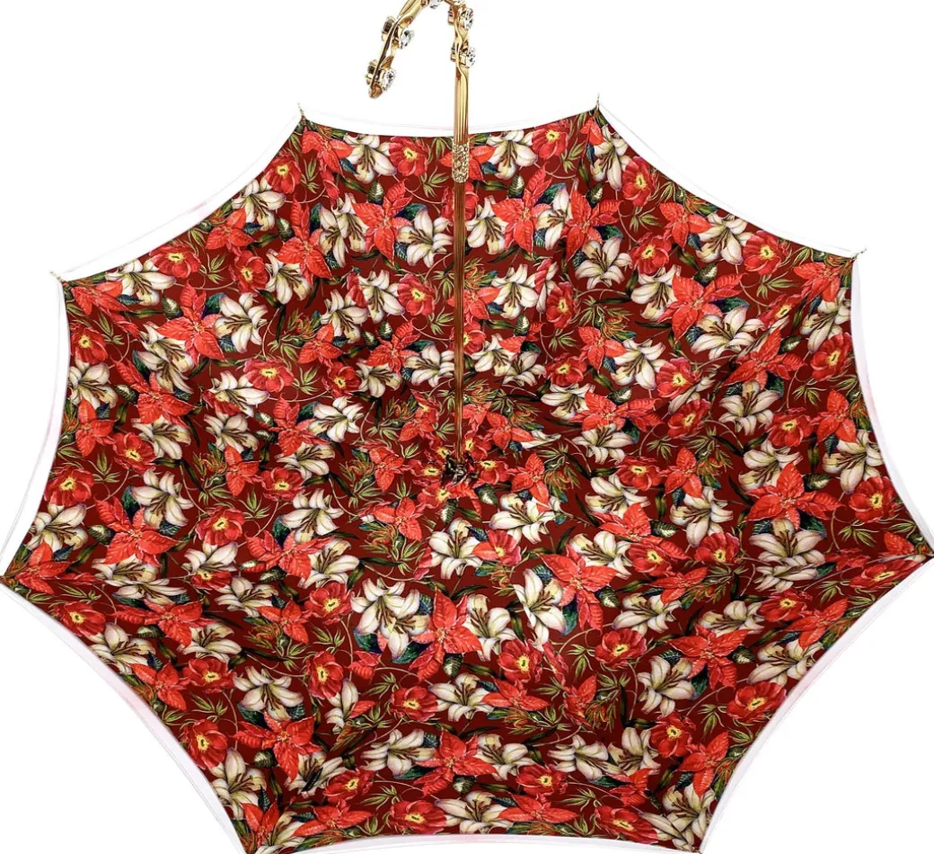 Ombrello floreale Rosso Marchesato