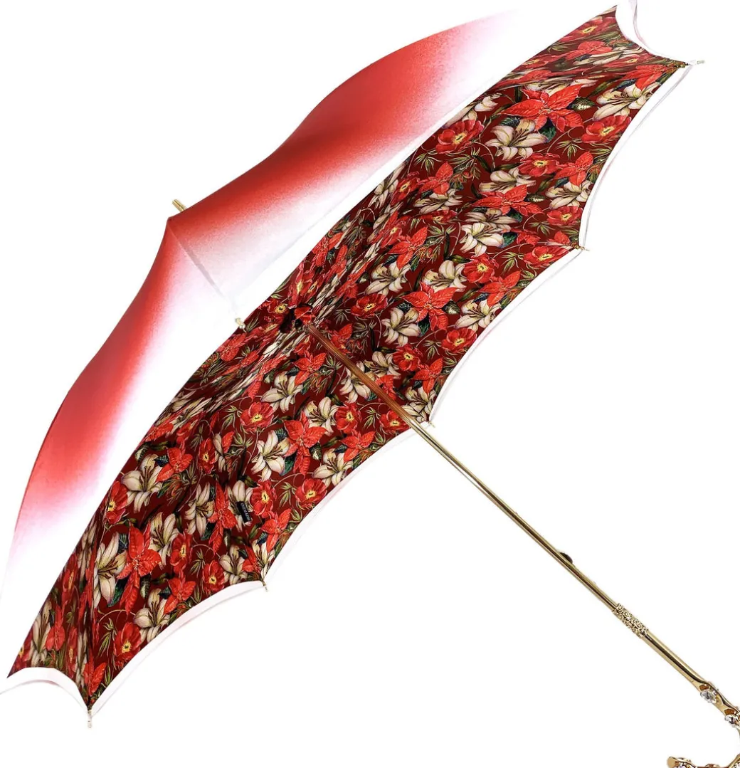 Ombrello floreale Rosso Marchesato
