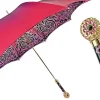 Ombrello fucsia con medaglione e cristalli