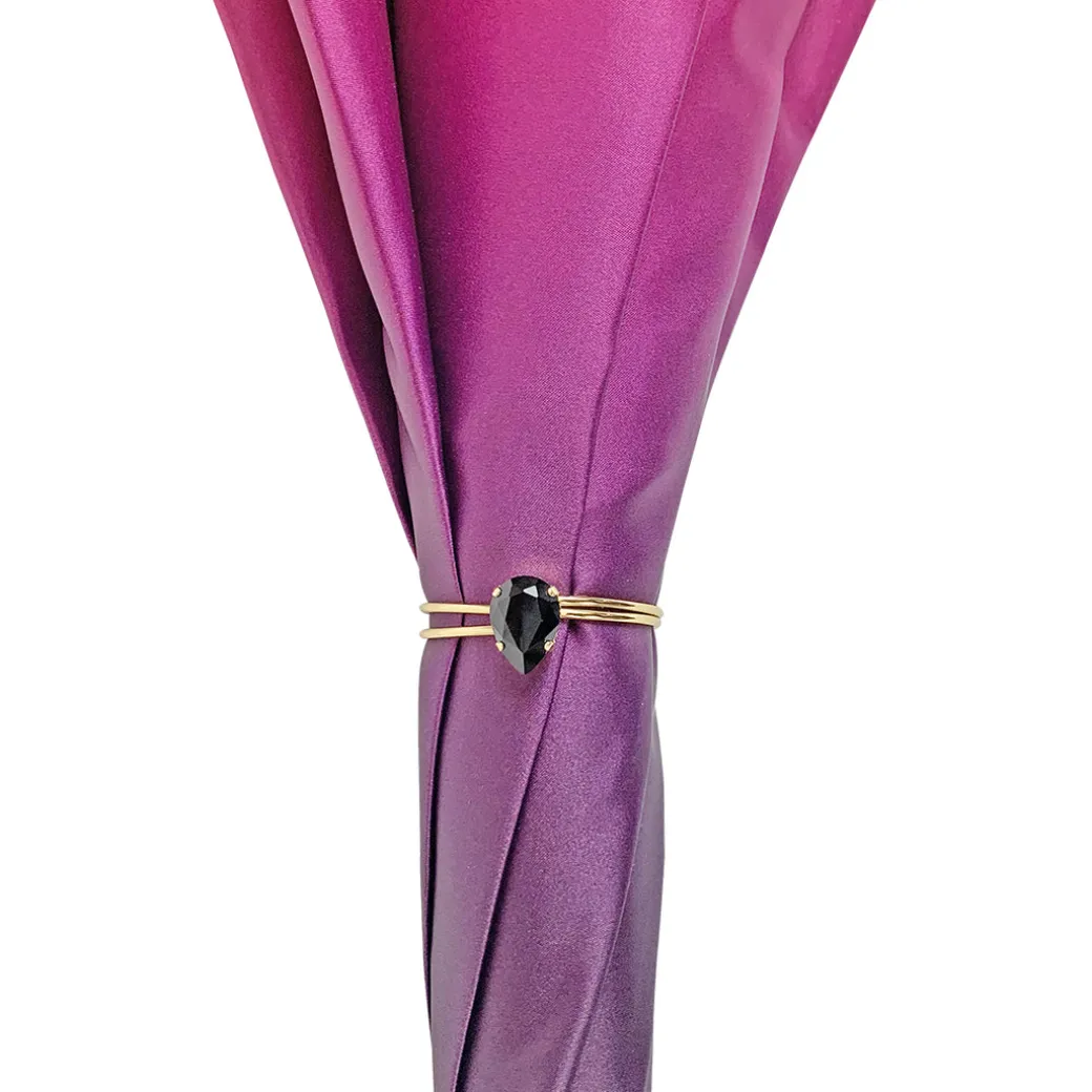Ombrello fucsia con medaglione e cristalli