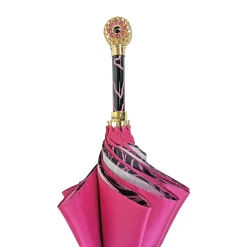 Ombrello fucsia con medaglione e cristalli