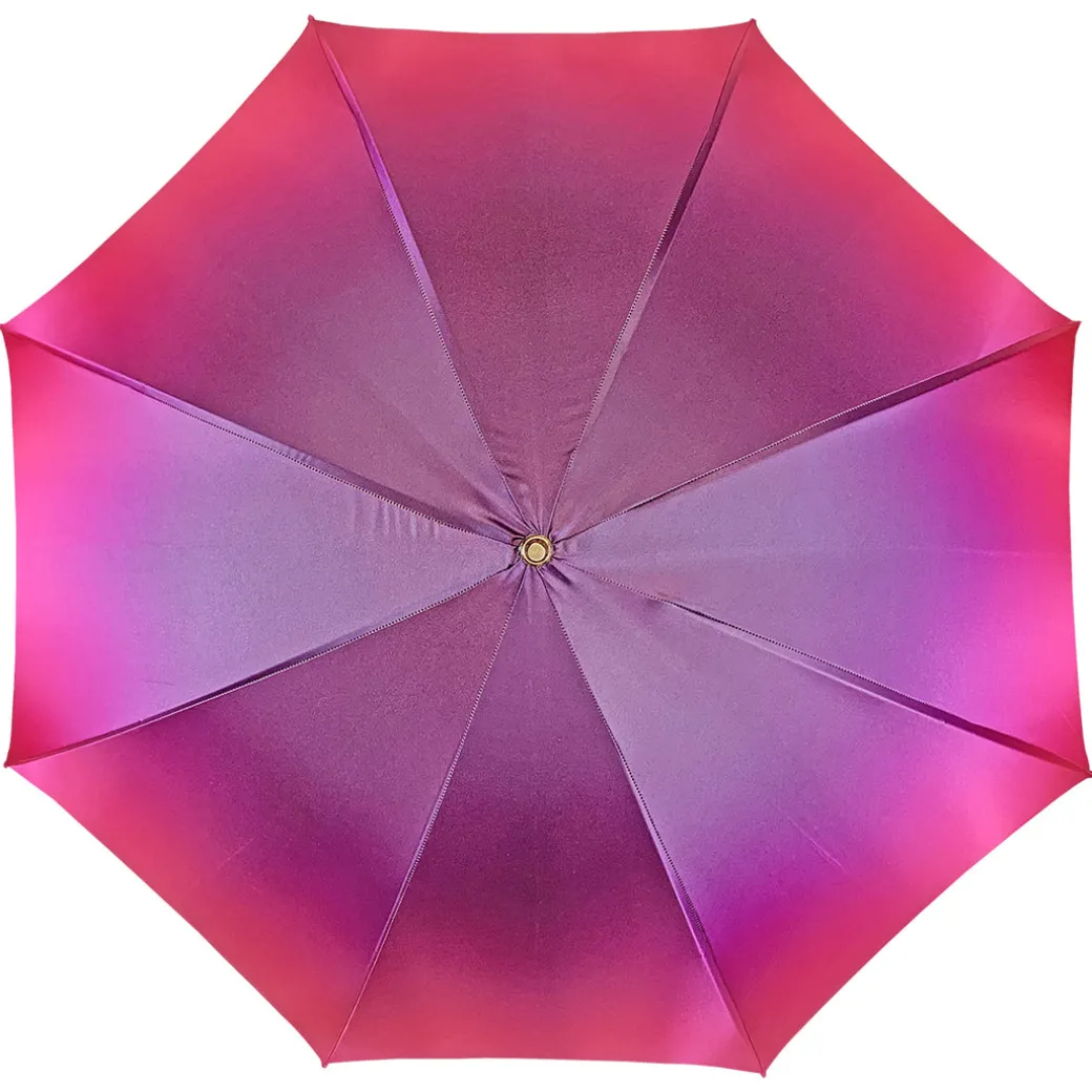 Ombrello fucsia con medaglione e cristalli