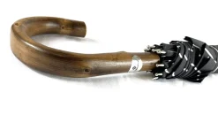 Ombrello grigio fumo con strisce bianche
