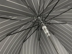 Ombrello grigio fumo con strisce bianche