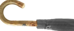 Ombrello in legno di frassino artigianale - Tessuto jaquard grigio