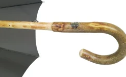 Ombrello in legno di frassino artigianale - Tessuto jaquard grigio
