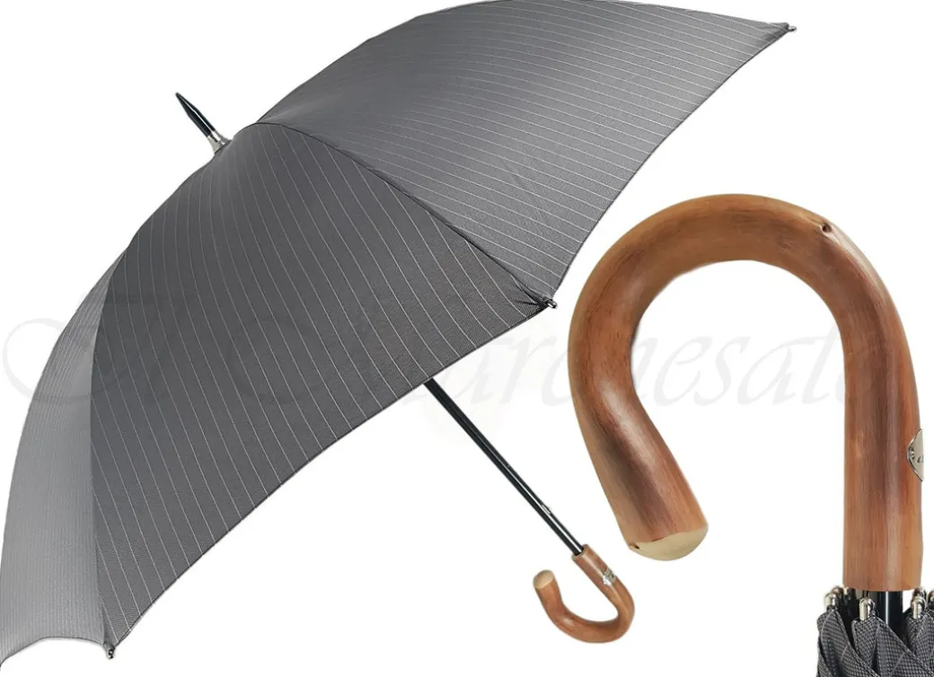 Ombrello maschile oversize Nero Extra Forte Tessuto