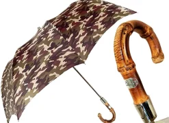 Ombrello militare Pieghevole da uomo Con Manico in legno Bamboo