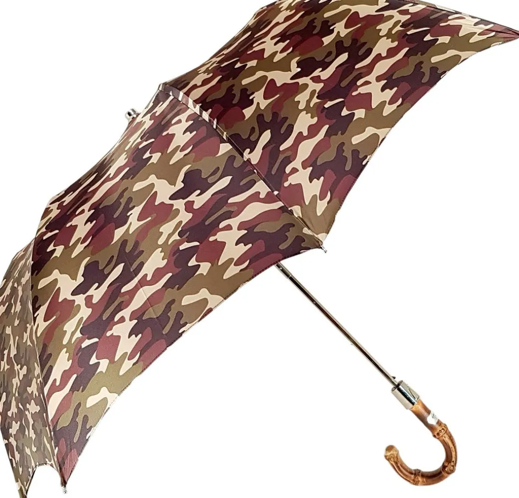 Ombrello militare Pieghevole da uomo Con Manico in legno Bamboo