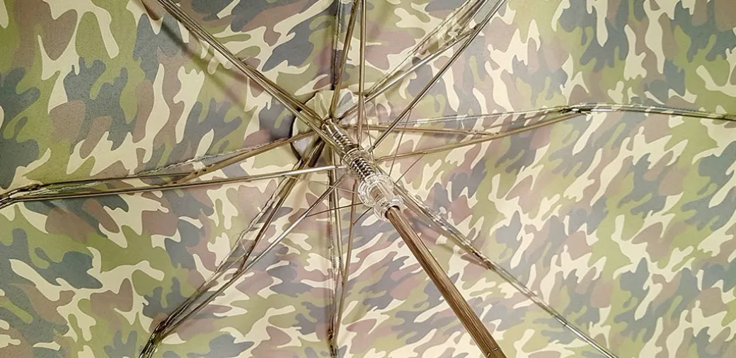 Ombrello militare Pieghevole da uomo Con Manico in legno Bamboo