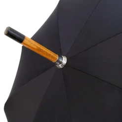 Ombrello nero classico da uomo con impugnatura Castagno grande