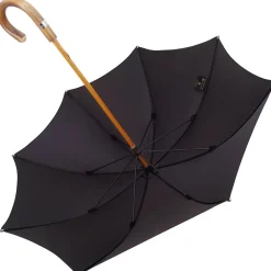 Ombrello nero classico da uomo con impugnatura Castagno grande