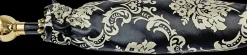 Ombrello nero doppio baldacchino con design damascato