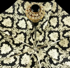 Ombrello nero doppio baldacchino con design damascato